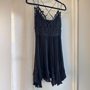 Free People Black Lace Mini Dress